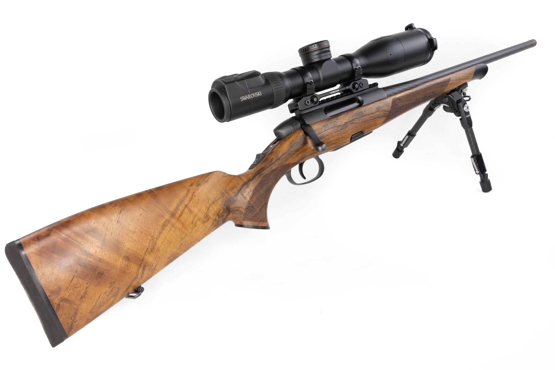 gebr. STEYR SM12 Goiserer mit Innomount mont. SWAROVSKI DS 5-25x52P und Bone Carbon-Zweibein, .308 Win. Zustand: Sehr gut