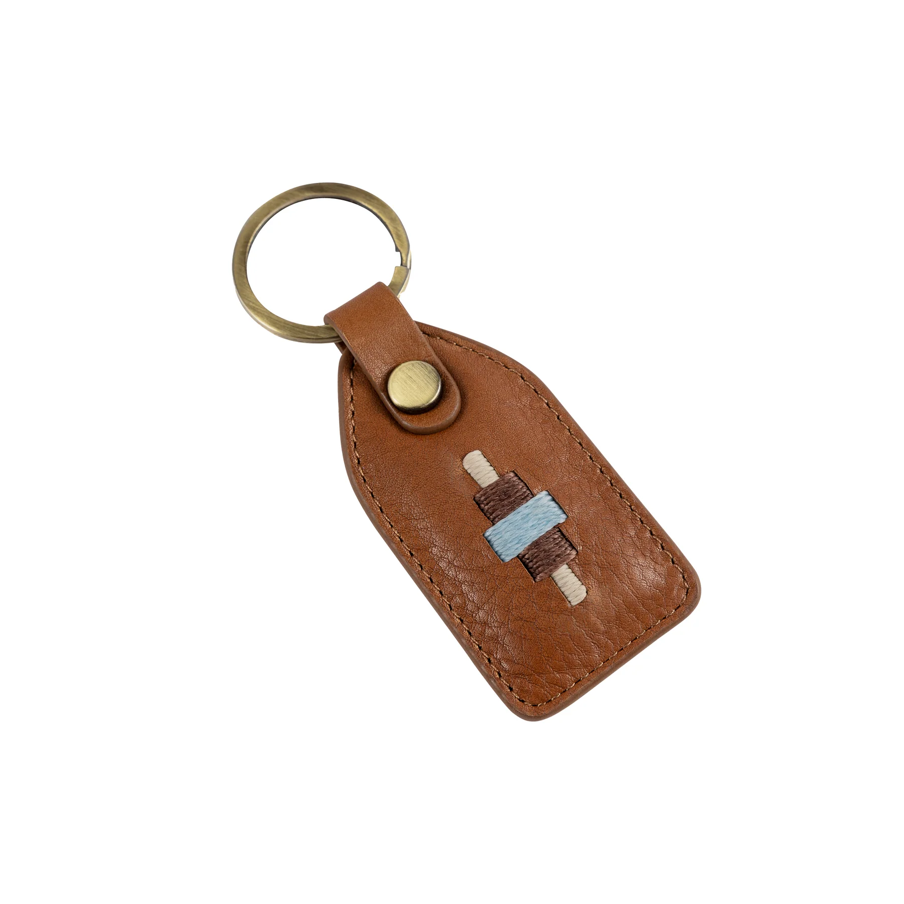 PAMPEANO 'Chapa' Tag Keyring- Tan Leather 