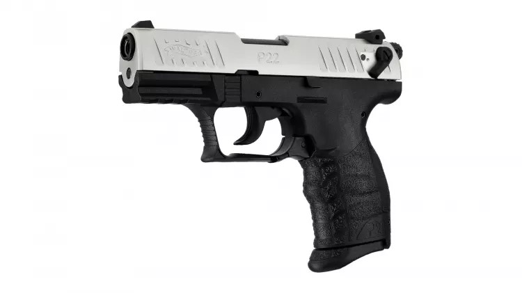 WALTHER P22 Q Nickel Finish 9mm P.A.K.